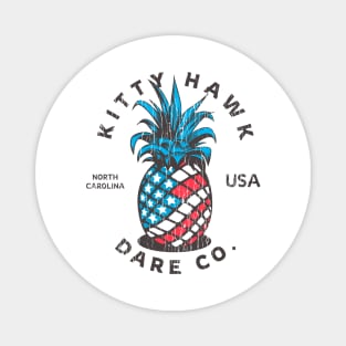 Kitty Hawk, NC Summertime Vacationing Patriotic Pineapple Magnet